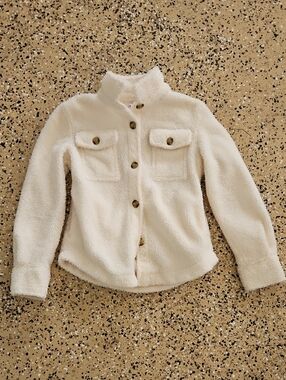 SO Cream Sherpa Button-Front Jacket for Kids